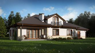 Z10 GL2 STU bk - Усадьба в классическом стиле с элегантным фасадным окном на мансарде и гаражом.