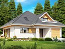 Z143. Красивый и функциональный дом с боковой террасой и необычным мансардным окном.
