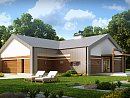Z208. Современный одноэтажный дом необычного дизайна.