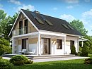 Z216. Экономичный в строительстве и реализации дом с удобной планировкой, с навесом для автомобиля.