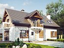 Z223. Проект функционального уютного дома с мансардными окнами и оригинальной отделкой  фасадов.