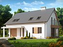 Z234. Комфортный дом с мансардой, со стеклянным эркером и гаражом.