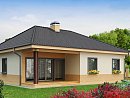 Z24. Практичный одноэтажный дом с 4-х скатной кровлей и угловым окном в кухне.