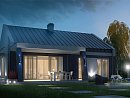 Z256. Компактный одноэтажный дом современного дизайна с необычным оформлением террасы.