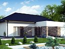 Z277. Проект одноэтажного коттеджа с открытой террасой и гаражом на два автомобиля