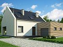 Z364. Проект мансардного дома с гаражом на 1 машину и красивой мансардой на первом этаже.