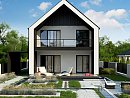 Z442. Двухэтажный дом в современном стиле для узкого участка.