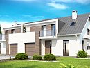 Zb6. Современный дом для симметричной застройки с гаражом и дополнительной спальней на первом этаже.