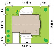 Проект дома Z114 - размеры участка