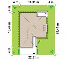 Проект дома Z200 k - размеры участка