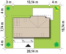 Проект дома Z226 - размеры участка