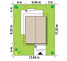 Проект дома Z297 - размеры участка