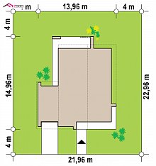 Проект дома Z458 - размеры участка