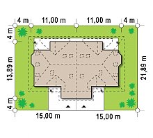 Проект дома Zb1 - размеры участка