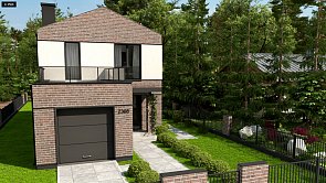 Z398. Проект двухэтажного дома подходящий для узкого участка.