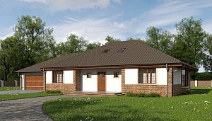 Версия проекта Z10 с гаражом для двух машин с левой стороны.