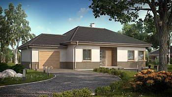 Добротный одноэтажный дом с пристроенным гаражом.