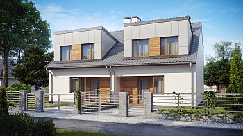 Компактные дома близнецы в современном стиле с уютным интерьером.