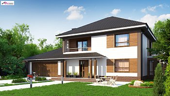 Версия проекта Zx12 с гаражом для двух машин.