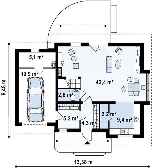 Проект дома Z114 - план-схема 1