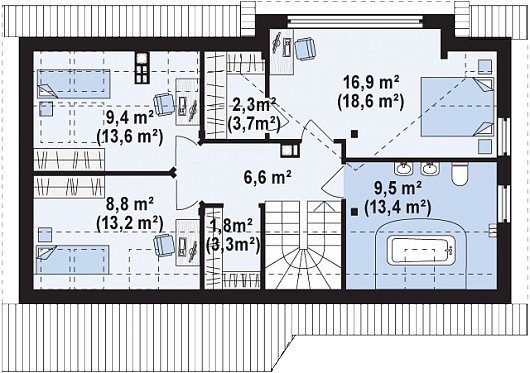 Проект дома Z226 - план-схема 2