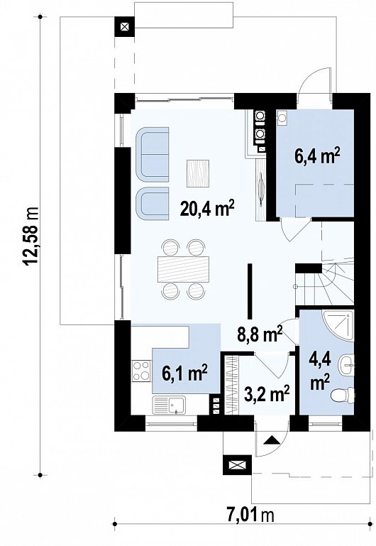 Проект дома Z297 - план-схема 1