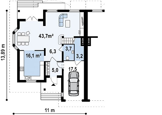 Проект дома Zb1 - план-схема 1