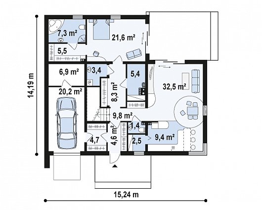 Проект дома Zx46 - план-схема 1