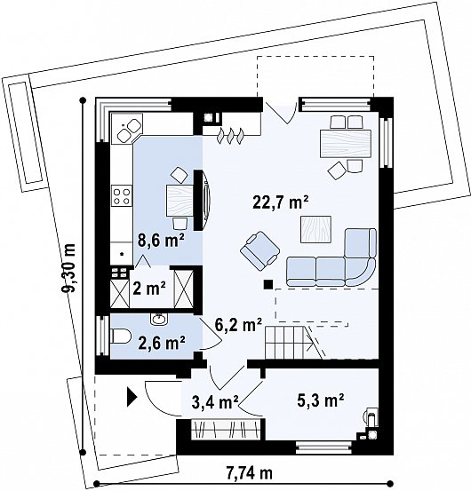 Проект дома Zx51 - план-схема 1